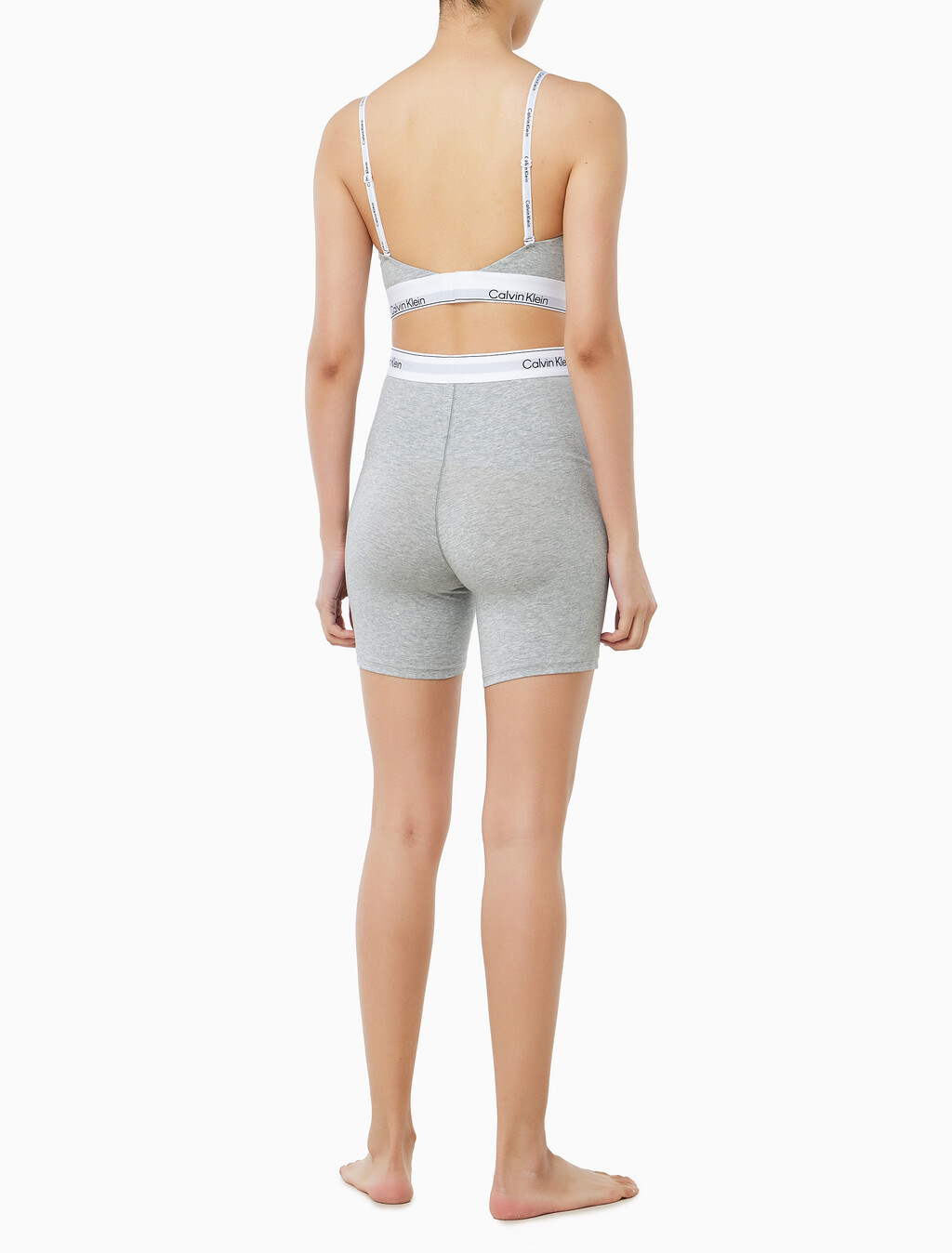 Buy 여성 아이콘 코튼 모달 백리스 브라렛 in color GREY HEATHER