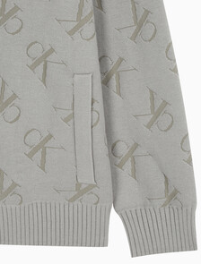 Buy 남성 릴렉스핏 AOP 캐시미어 가디건 in color KHAKI BEIGE