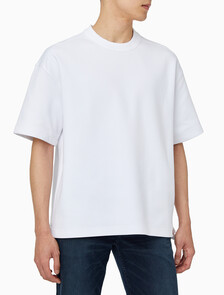 Buy 남성 릴렉스핏 텍스처드 피케 로고 반팔 티셔츠 in color BRILLIANT WHITE