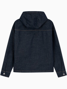 Buy 남성 린스 데님 집업 후디 자켓 in color Dark Blue