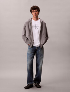 Buy 남성 프리미엄 테리 아카이브 후드 집업 in color MEDIUM GREY HEATHER