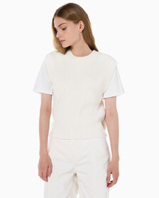 Buy 여성 캐시미어 백 디테일 탱크 in color WHITE