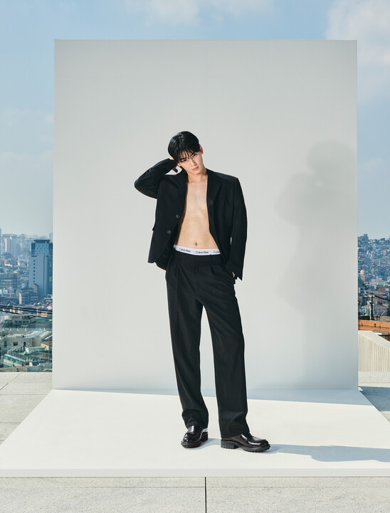 남성 울 블렌드 슬림 트라우저