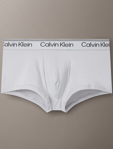 Buy 남성 마이크로파이버 스트레치 3PK 로우 라이즈 트렁크 in color Coral / Dark Beige / Blue