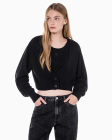 Buy 여성 투인원 패션 가디건 in color CK BLACK
