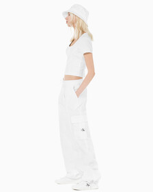 Buy 여성 소프트터치 화이트 카고 팬츠 in color BRIGHT WHITE