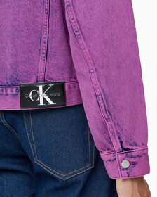Buy 남성 박시 데님 자켓 in color MID BLUE BACK EMBRO