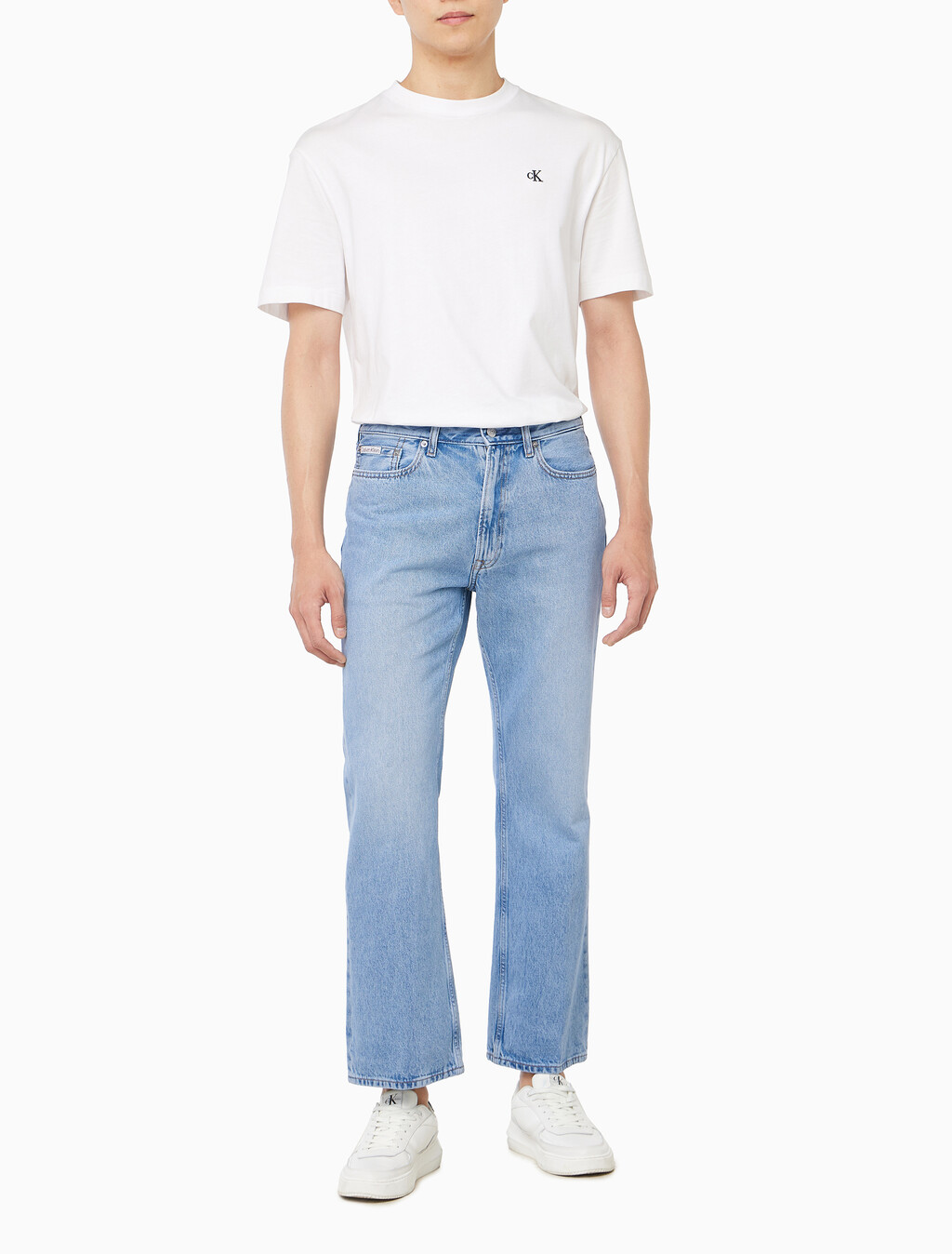 Buy 남성 부츠컷 진 in color Light blue