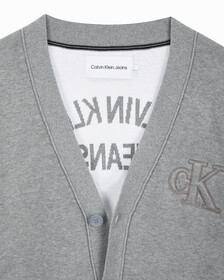 Buy 남성 바시티 가디건 스웨터 in color MID GREY HEATHER