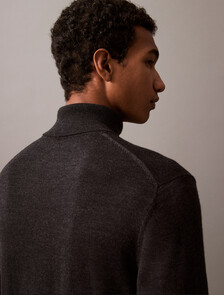 Buy 남성 롱슬리브 엑스트라 파인 메리노 울 터틀넥 in color CHARCOAL HEATHER