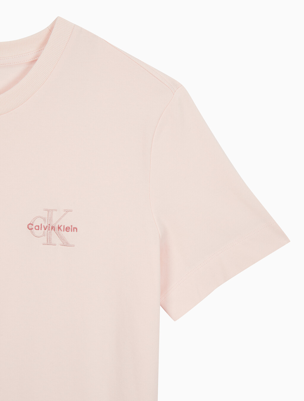 Buy 여성 레귤러핏 스몰 모노그램 로고 반팔 티셔츠 in color LIGHT PINK