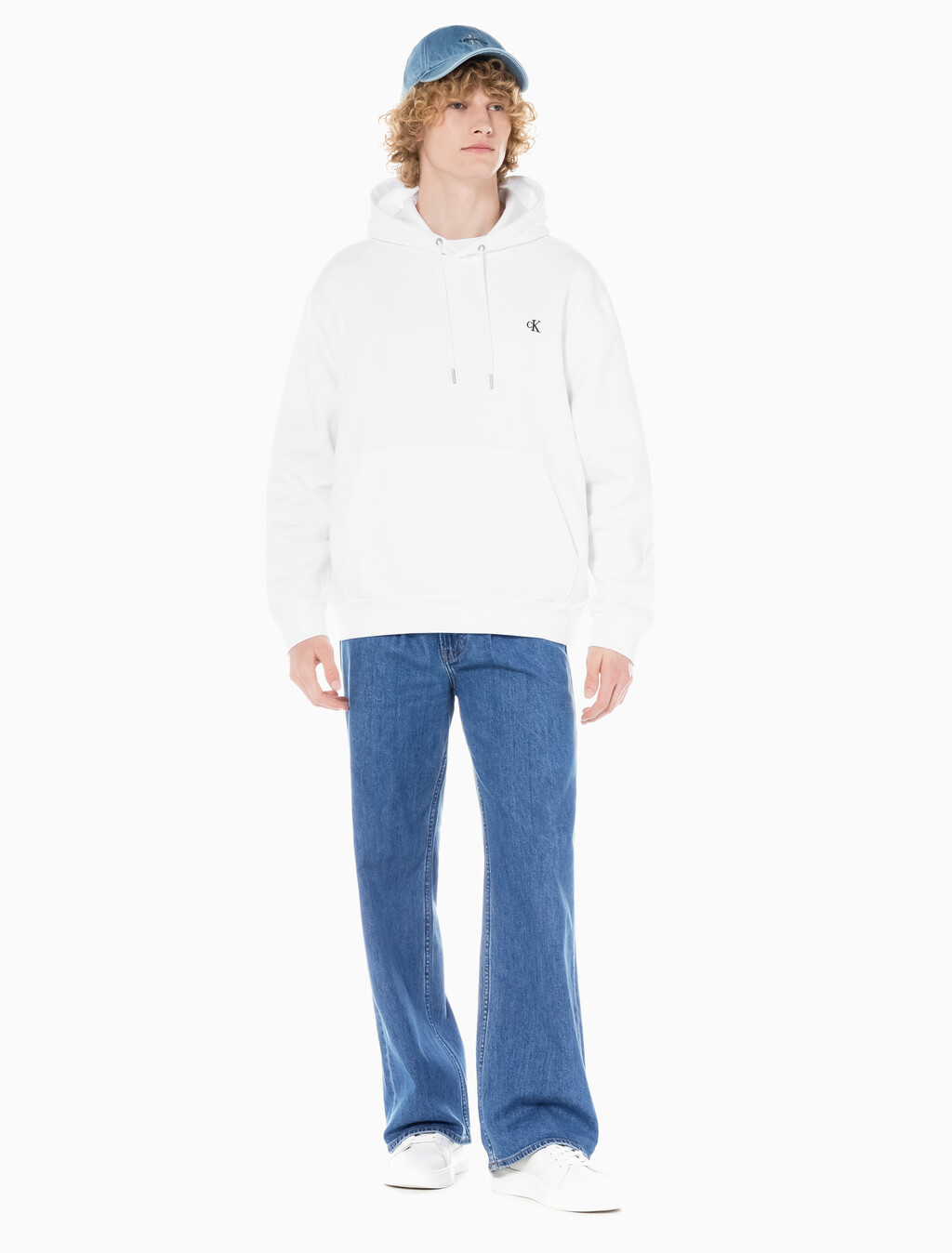 Buy 남성 90's 루즈핏 미드블루 데님 in color MID BLUE BACK EMBRO