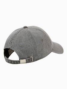 Buy 남녀공용 CKJ 모노그램 데님 엠브로이더리 볼캡 in color CHARCOAL