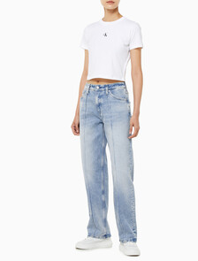 Buy 여성 90's 스트레이트핏 라이트블루 데님 in color CHALKY BLUE