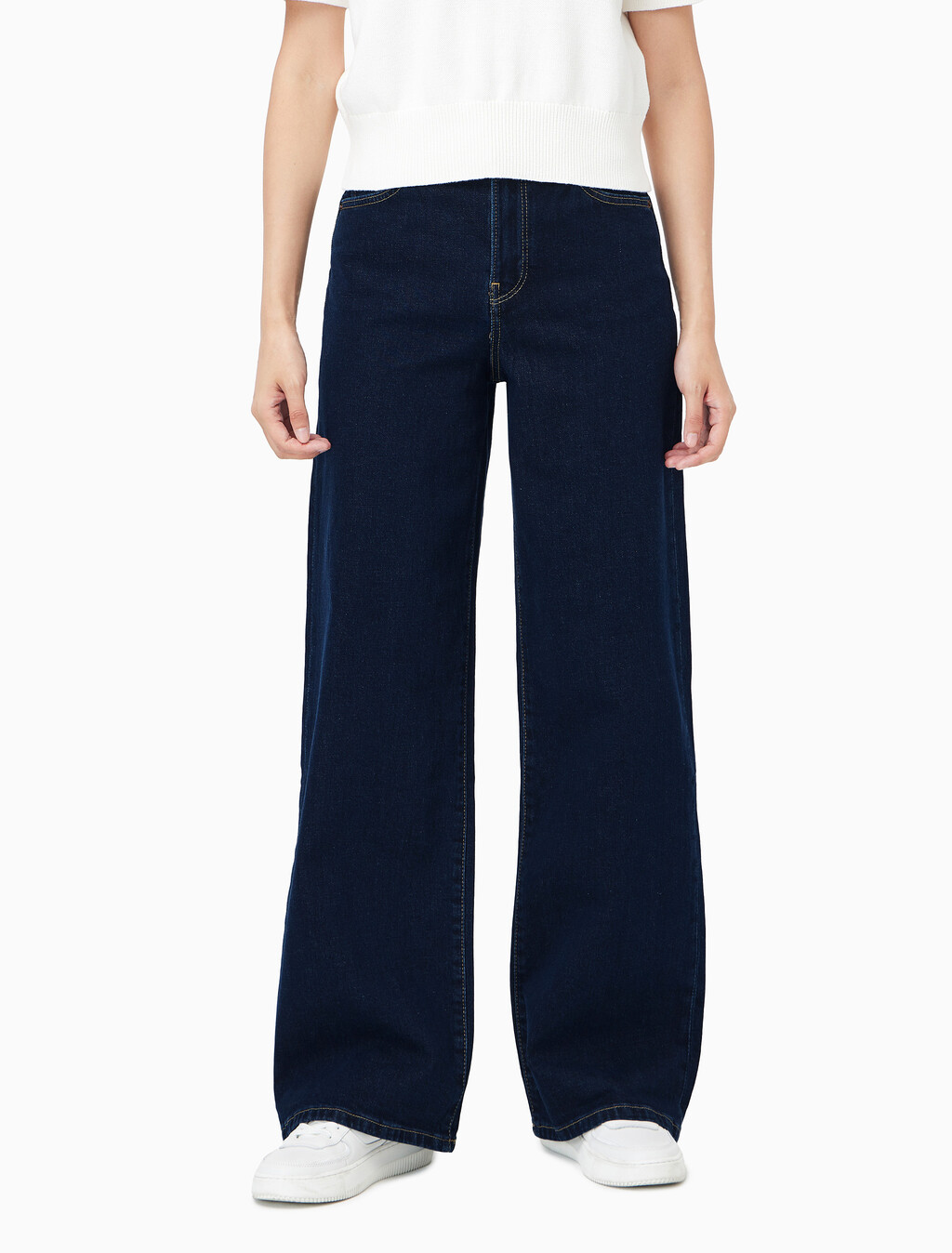Buy 여성 와이드 린스 원시 데님 in color RINSE BLUE