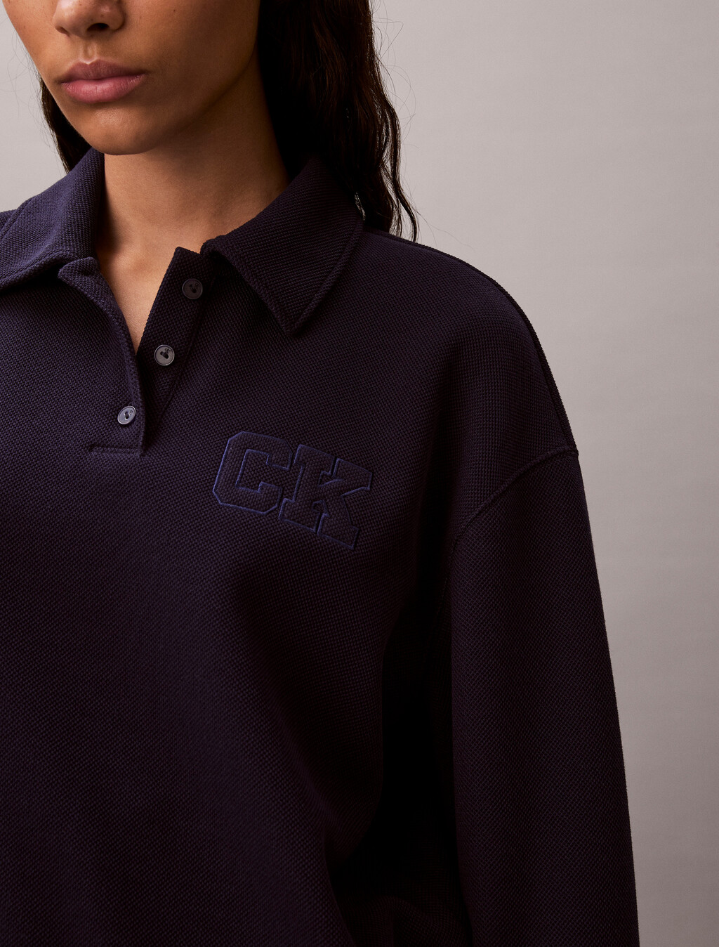 Buy 여성 릴렉스 패션 폴로 스웻셔츠 in color Evening Blue