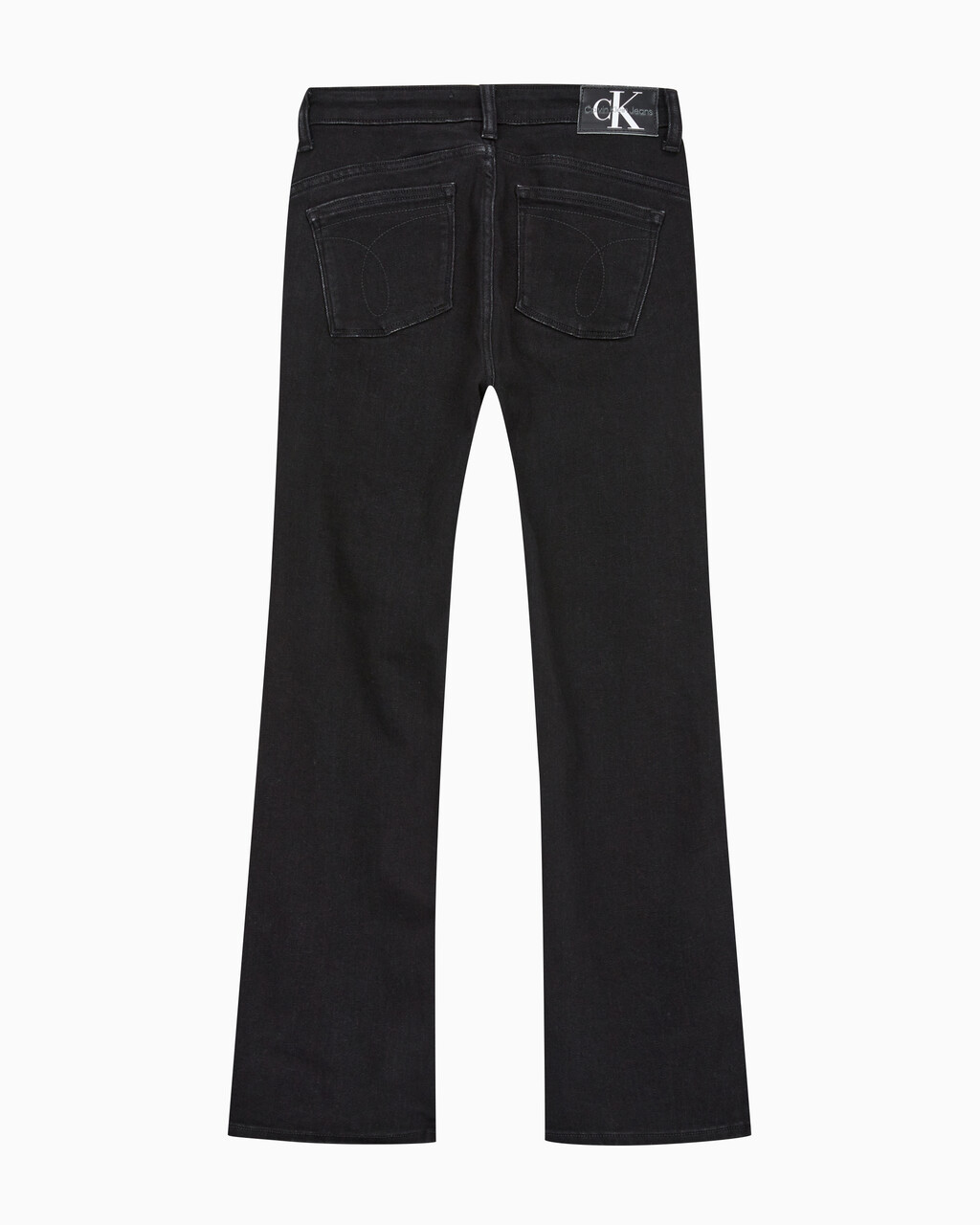 Buy 여성 하이라이즈 부츠핏 기모 블랙 데님 in color WASHED BLACK LOGO LACE