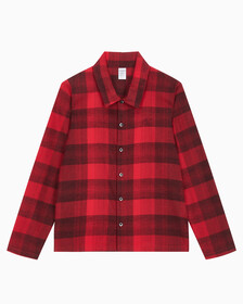 Buy 여성 플란넬 파자마 롱슬리브 탑 in color RED BLACK FLANNEL