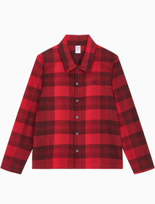 Buy 여성 플란넬 파자마 롱슬리브 탑 in color RED BLACK FLANNEL