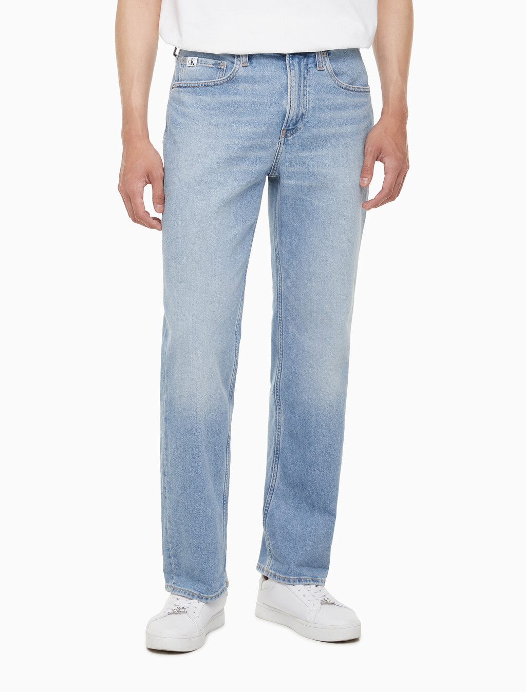 Buy 남성 90'S 스트레이트핏 라이트블루 데님 in color CHALKY BLUE