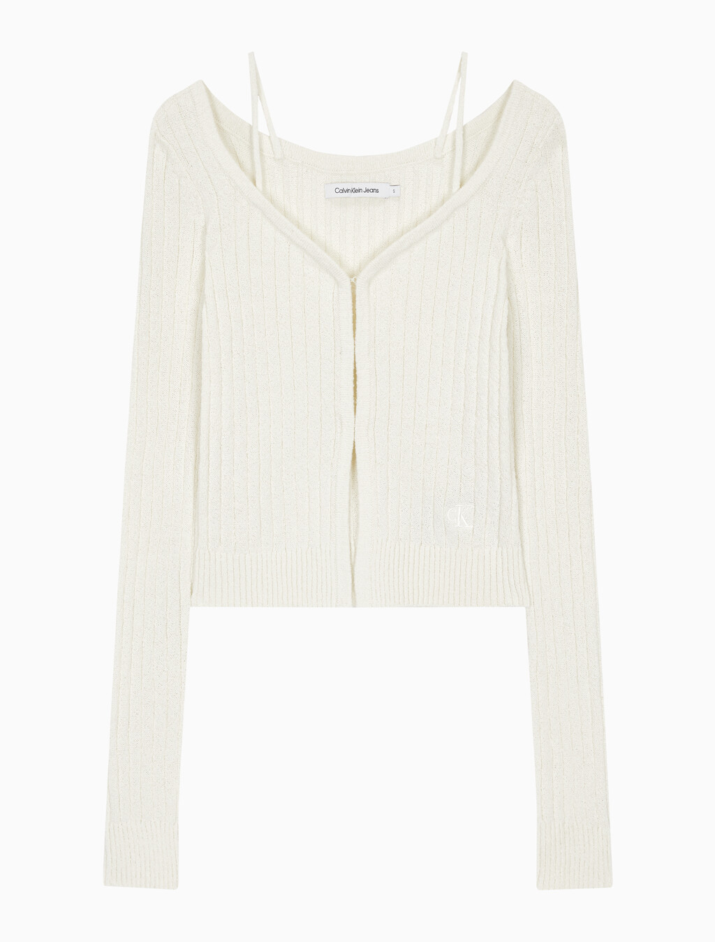 Buy 여성 센슈얼 스트랩 스웨터 가디건 in color WHITE