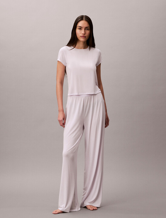 여성 모달 립 반팔 티