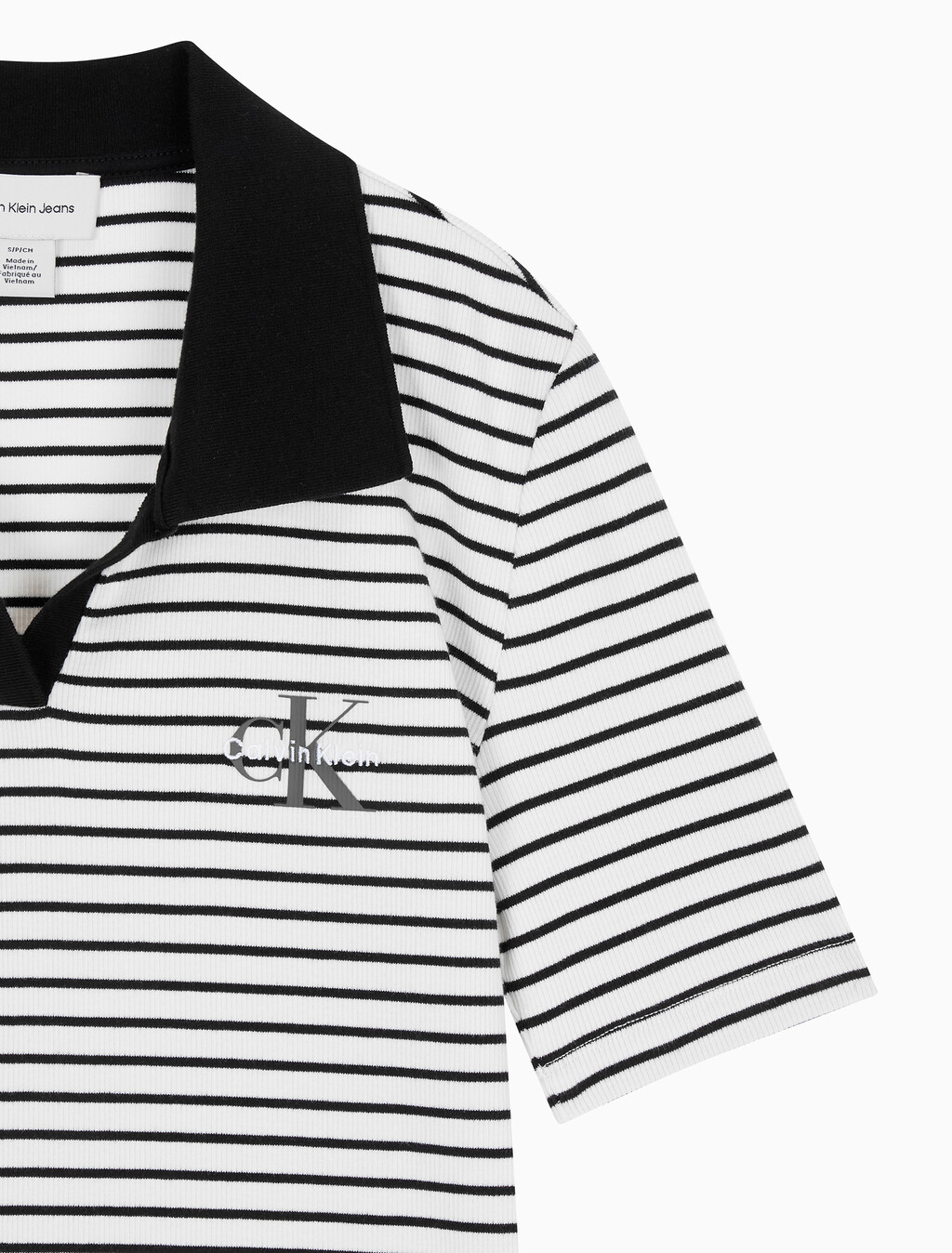 Buy 여성 모노로고 립폴로 티 in color Black stripe