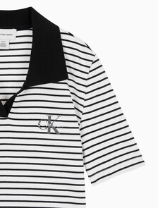 Buy 여성 모노로고 립폴로 티 in color Black stripe