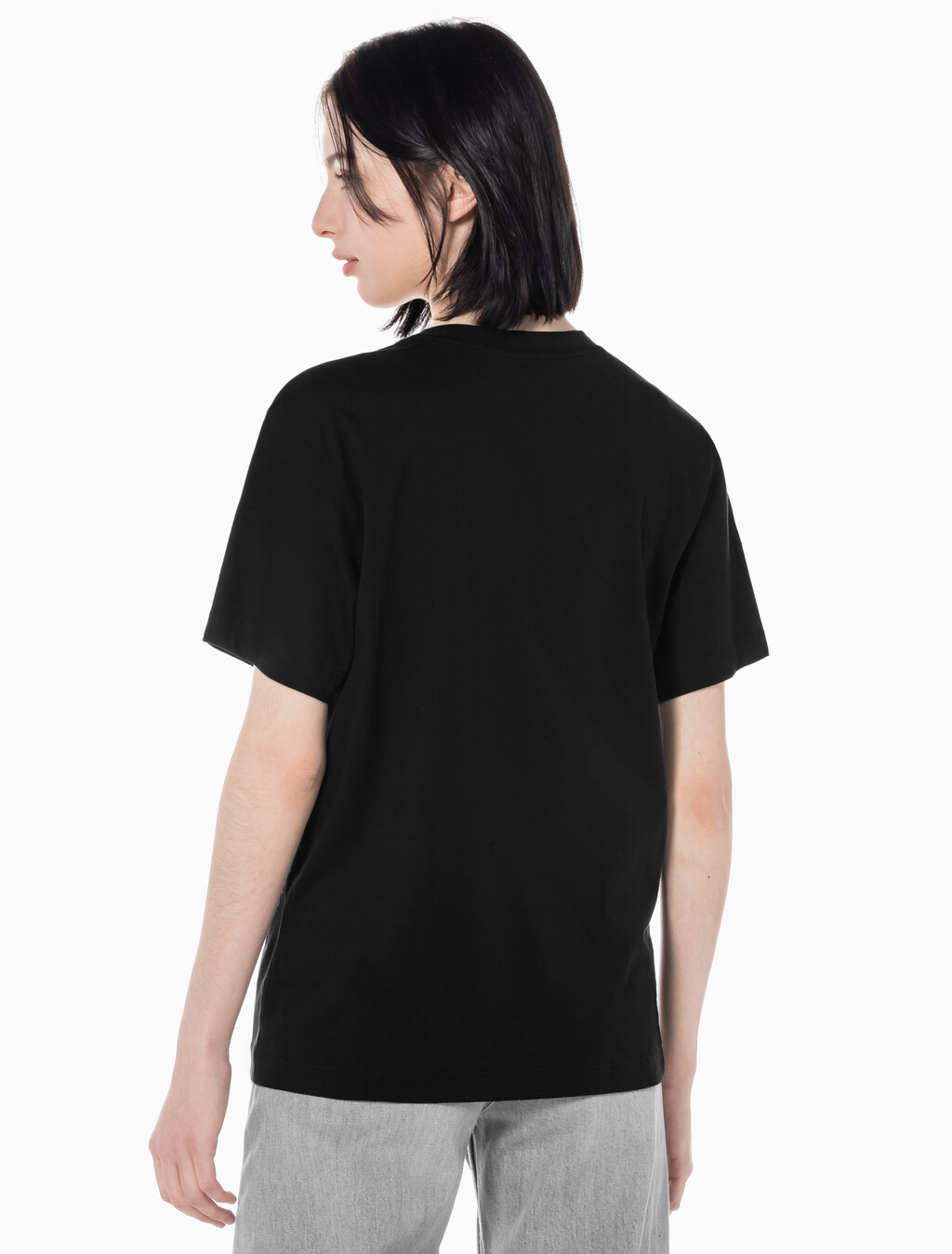 Buy 남녀공용 릴렉스핏 CK 로고 2PK 반팔 티셔츠 in color CK BLACK