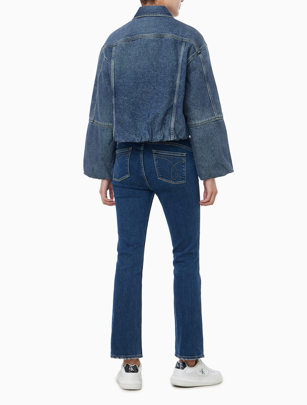 Buy 여성 버블 데님 자켓 in color mid blue