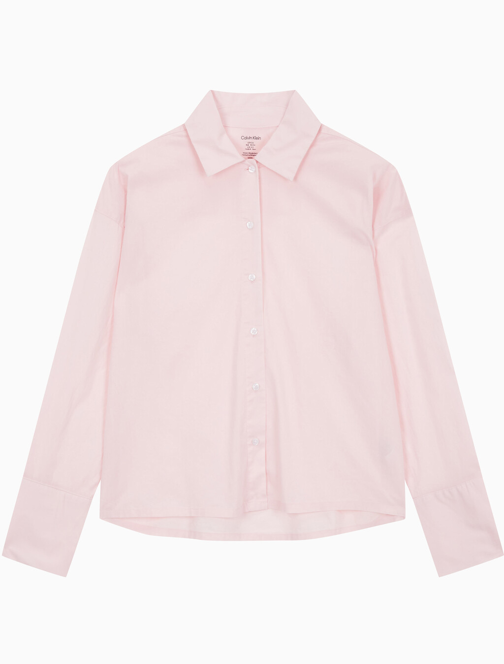 Buy 여성 포플린 슬립 롱슬리브 탑 in color Pink