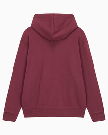 Buy 남성 롱슬리브 아카이브 플리스 후디 in color DEEP RED