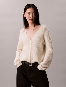 Buy 여성 L/S 버튼업 가디건 in color BRILLIANT WHITE