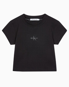 Buy 여성 모노그램 베이비 티셔츠 in color CK BLACK