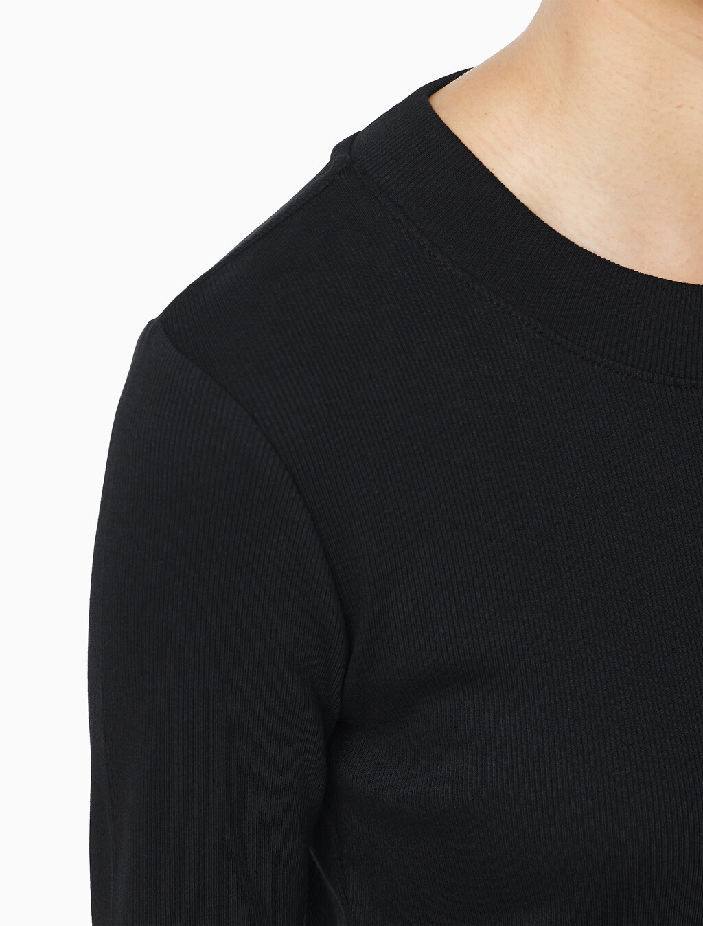 Buy 여성 L/S 모노그램 베이비 티셔츠 in color BLACK