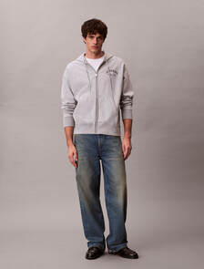Buy 남성 프리미엄 테리 후드 집업 스웻셔츠 in color HEROIC GREY HEATHER