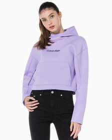 Buy 여성 릴렉스핏 크롭 후디 in color BRILLIANT WHITE