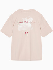 Buy 남녀공용 디퓨즈 그래픽 반팔 티셔츠 in color PINK