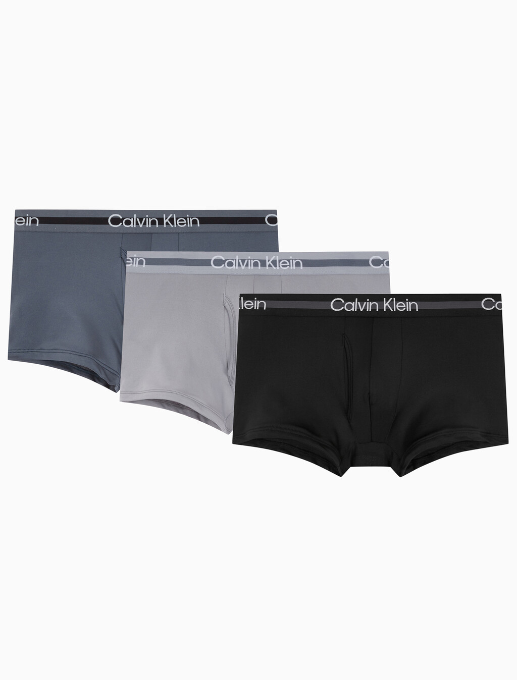 Buy 남성 브러시드 마이크로 로우 라이즈 트렁크 3PK in color BLACK/TURBULENCE/WOLF GREY