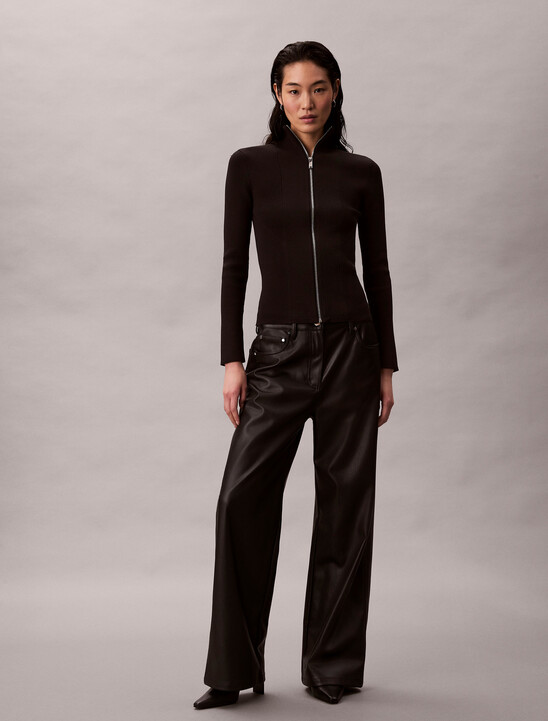 여성 나일론 집업 스웨터