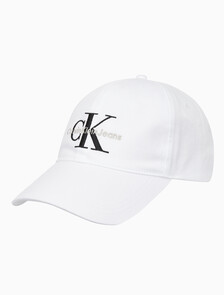 Buy 남녀공용 CKJ 모노그램 엠브로이더리 캡 in color BRIGHT WHITE