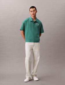 Buy 프리미엄 헤비 저지 박스 폴로 티 in color Wild Green