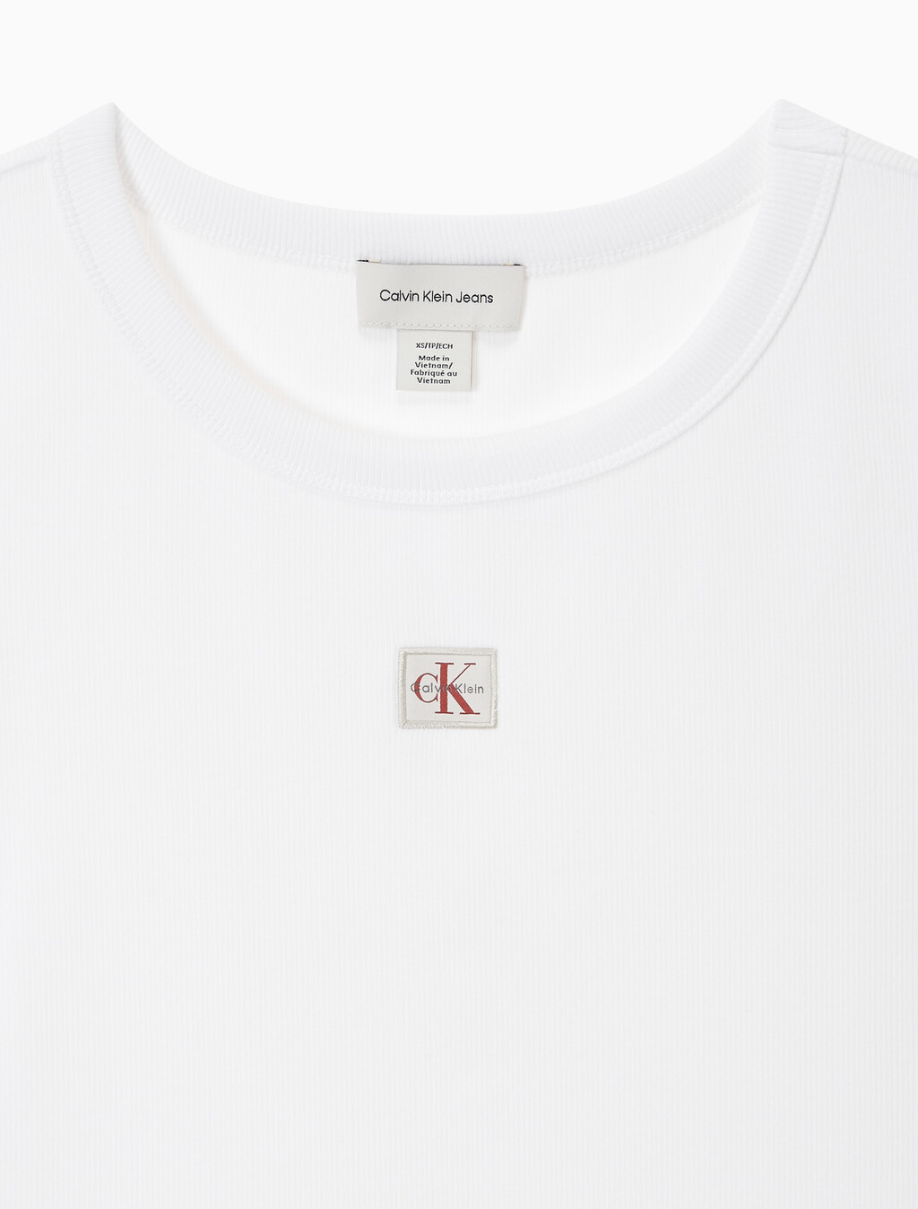 Buy 여성 우븐라벨 립 베이비 티 in color BRILLIANT WHITE