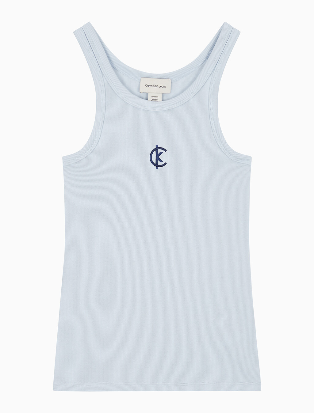 Buy 여성 코튼 컨투어 립 CK 탱크 in color LIGHT BLUE