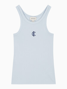 Buy 여성 코튼 컨투어 립 CK 탱크 in color LIGHT BLUE