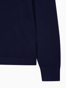 Buy 남성 메리노 울 크루넥 스웨터 in color DARK SAPPHIRE