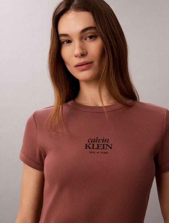 여성 베이비 립 로고 티