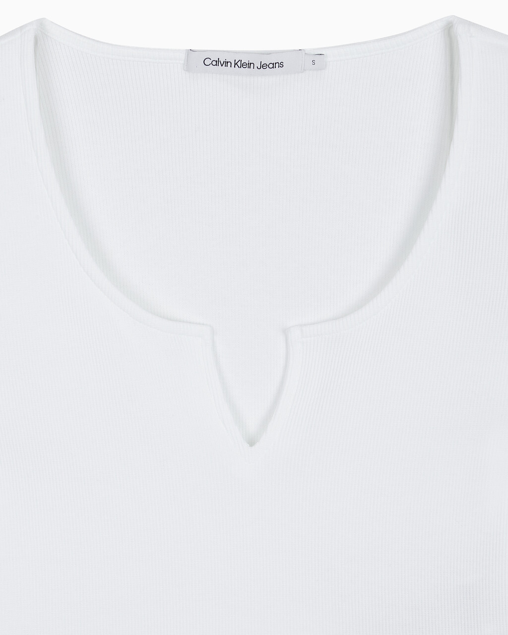 Buy 여성 스플리트 카라 립 롱 슬리브 in color BRIGHT WHITE