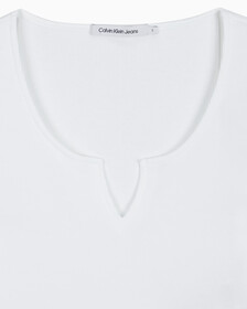 Buy 여성 스플리트 카라 립 롱 슬리브 in color BRIGHT WHITE
