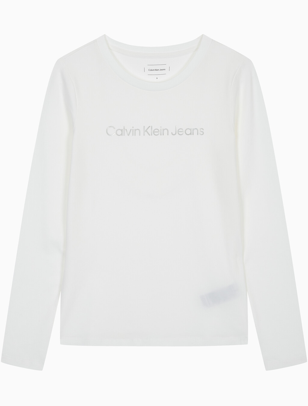 Buy 여성 인스티튜셔널 로고 스트레이트핏 긴팔 티셔츠 in color BRIGHT WHITE
